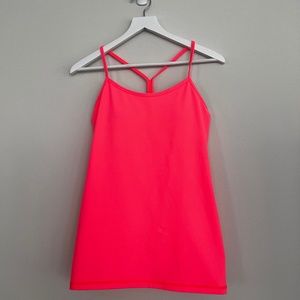 Lululemon Power Y Tank Limited Edition Color Electric Coral Size 10